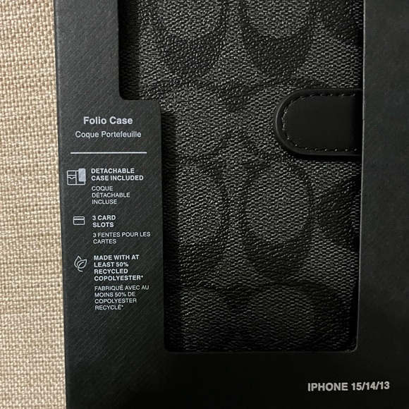 Coach IPhone Folio case New in box fits 13/14/15 - Picture 4 of 11